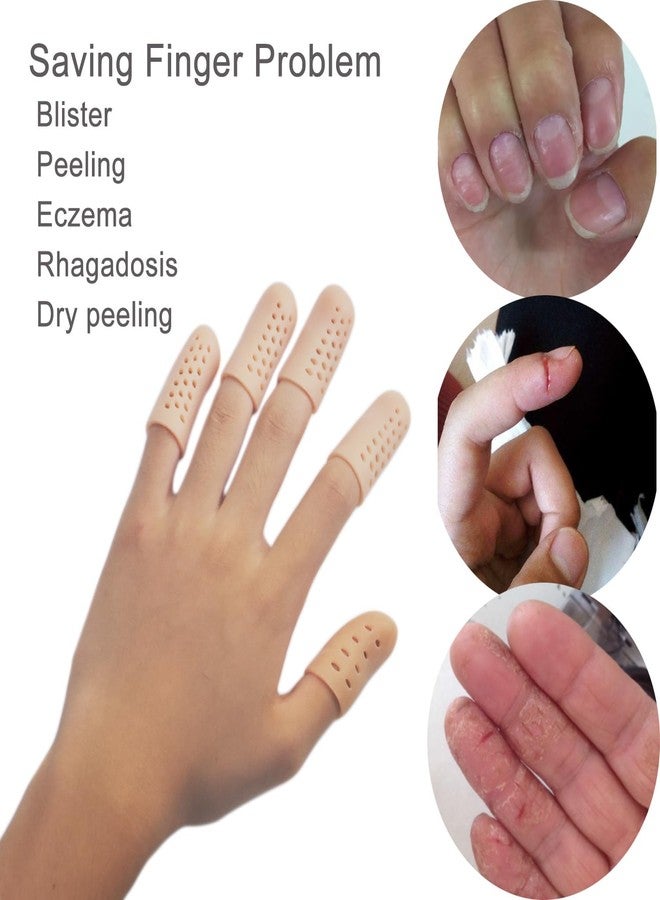 YIVCKOM Finger Cots, Finger Protectors Support for Dry Skin Crack Slips, Finger Covers for Trigger Finger, Hand Eczema, Finger Arthritis Protection, Washable and Reuse(20pcs) (Beige) - Image 4